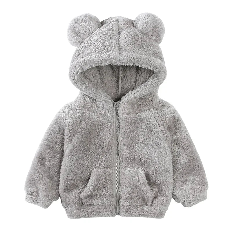 Heidi-Mode Comfort Modische Bären-Kinderjacke aus dickem Samt