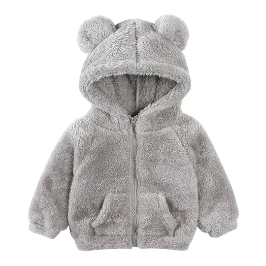 Heidi-Mode Comfort Modische Bären-Kinderjacke aus dickem Samt