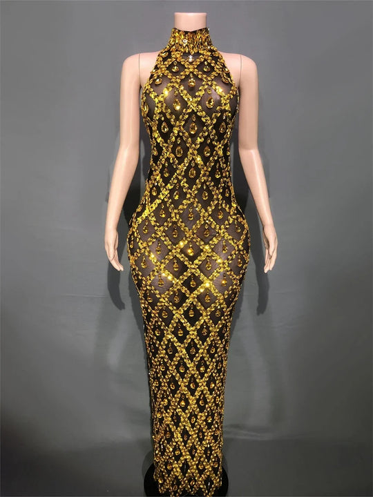 Heidi-Mode | Strass Netz Abend Ballkleid