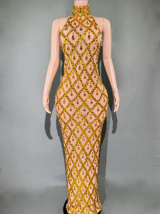 Heidi-Mode | Strass Netz Abend Ballkleid
