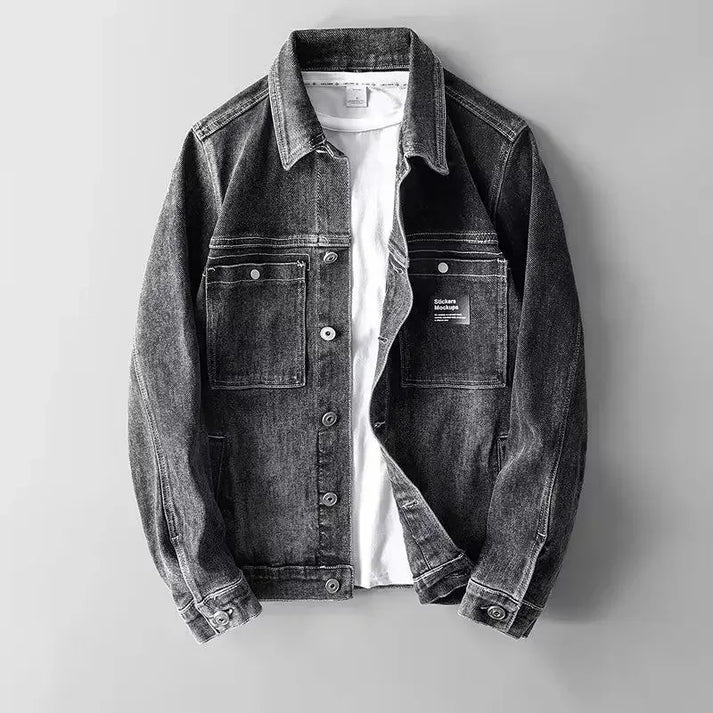 Heidi-Mode | Herren Klassische Denimjacke mit Knopfleiste