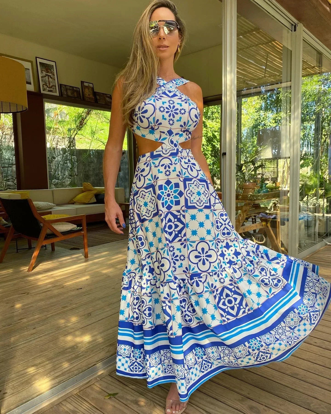 Heidi-Mode | Gedrucktes Kleid Boho Stil