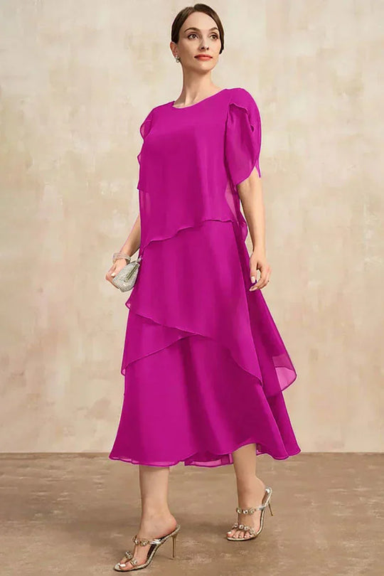 Heidi-Mode | Plus Size Gestuftes Midi Kleid