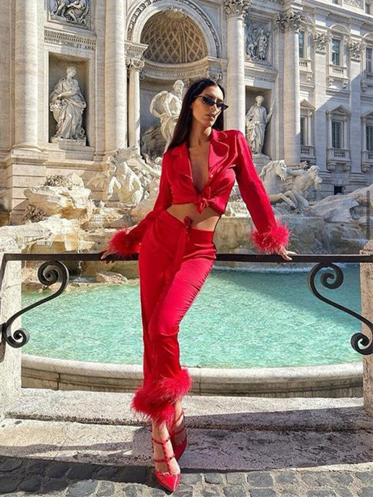 Heidi-Mode | Geteiltes Set mit Federn