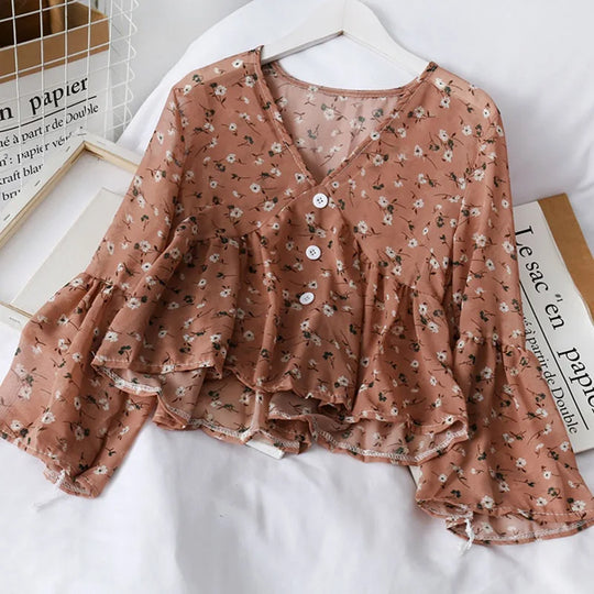 Heidi-Mode | Chloé Jahrgang Chiffon Lockere Bluse