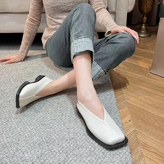 Heidi-Mode | Neue Frühlings Frauen Oberbekleidung Schuhe Quadrat Zehen Design Mary Jane Schuhe Frauen Bequem Niedrig Absatz Schuhe Arbeit Boot Schuhe