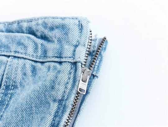 Heidi-Mode | Strapless Coole Damenkleid mit Jeans Look