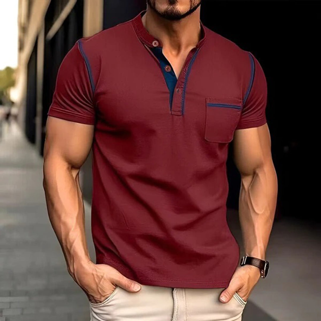 Heidi-Mode | Lässiges V-ausschnitt T-shirt mit Brusttasche