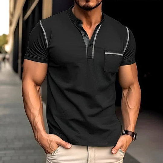 Heidi-Mode | Lässiges V-ausschnitt T-shirt mit Brusttasche