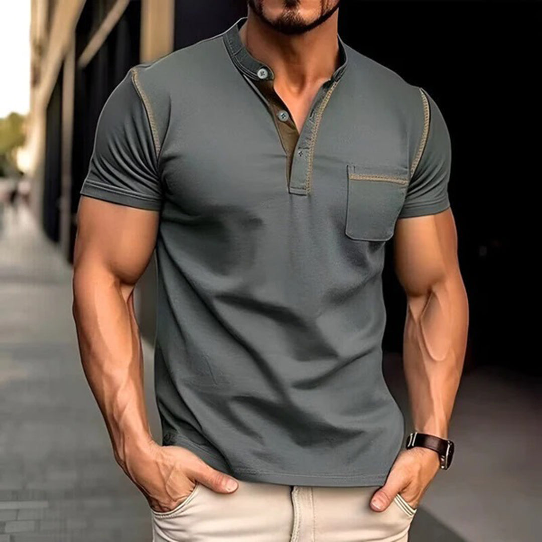 Heidi-Mode | Lässiges V-ausschnitt T-shirt mit Brusttasche