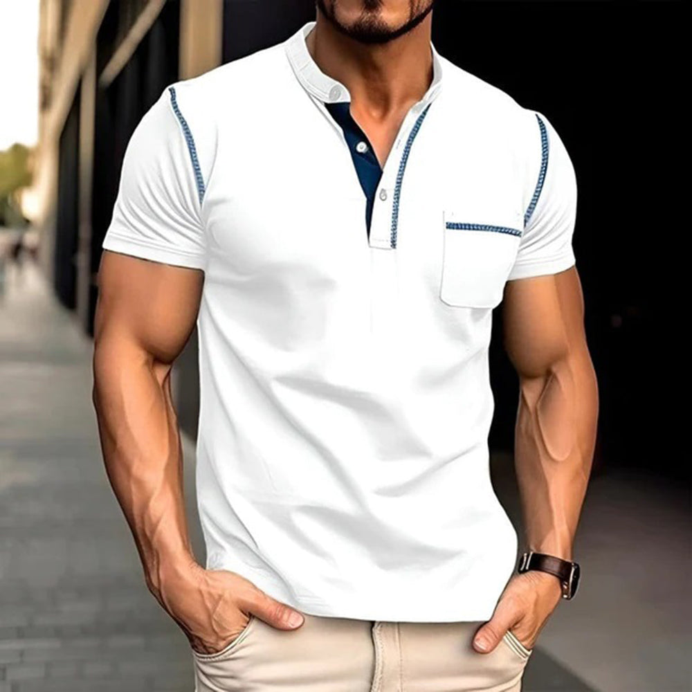 Heidi-Mode | Lässiges V-ausschnitt T-shirt mit Brusttasche