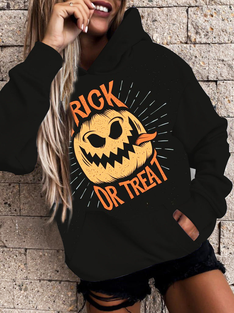 Heidi-Mode | Damen Hoodies Gedruckte Tasche Langärmelig Lässiger Hoody