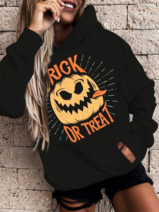 Heidi-Mode | Damen Hoodies Gedruckte Tasche Langärmelig Lässiger Hoody
