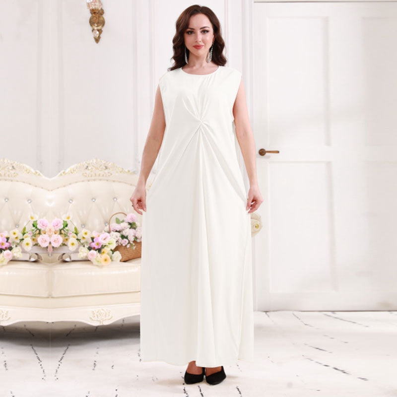 Heidi-Mode | Muslimische Frauen Abaya Unter Ohne Ärmel Satin Innen Slip Kleid Unterwäsche