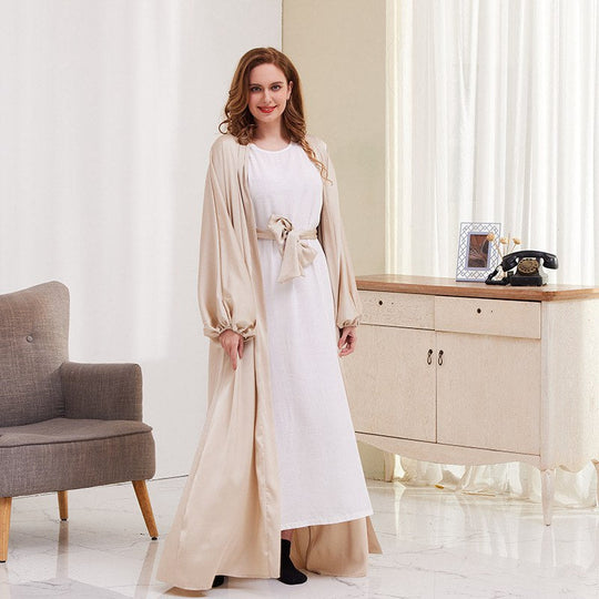 Heidi-Mode | Puffärmel Offene Abaya Kleid für Muslimische Frauen