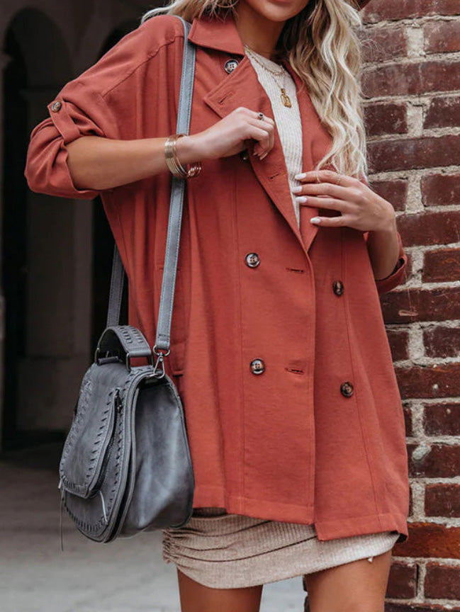 Heidi-Mode | Damen Mäntel Klappe Doppelreihig Tasche Trenchcoats