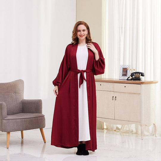 Heidi-Mode | Puffärmel Offene Abaya Kleid für Muslimische Frauen
