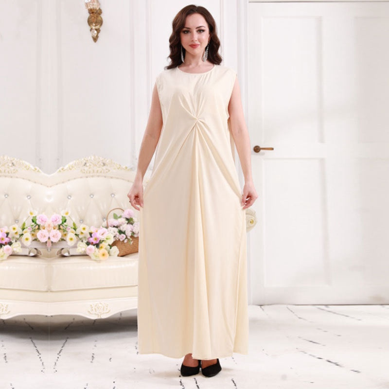 Heidi-Mode | Muslimische Frauen Abaya Unter Ohne Ärmel Satin Innen Slip Kleid Unterwäsche
