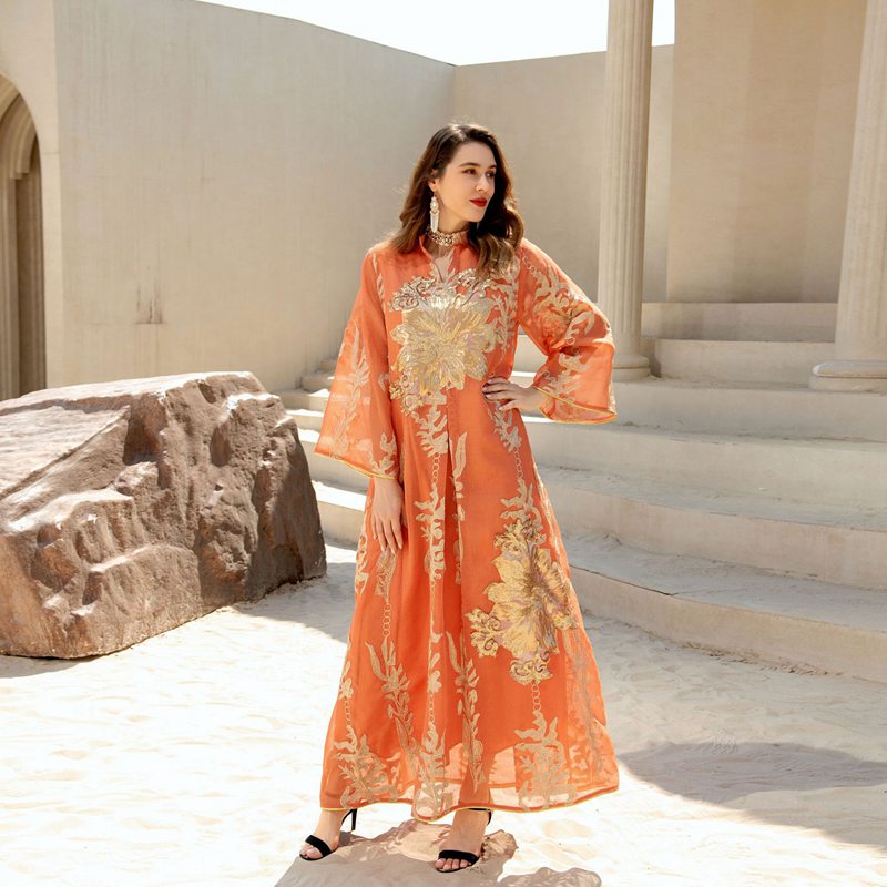 Heidi-Mode | Eid Luxus Kaftan Kaftan Kleid Jalabiya mit Pailletten Bestickt