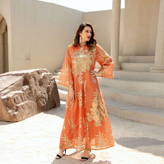 Heidi-Mode | Eid Luxus Kaftan Kaftan Kleid Jalabiya mit Pailletten Bestickt