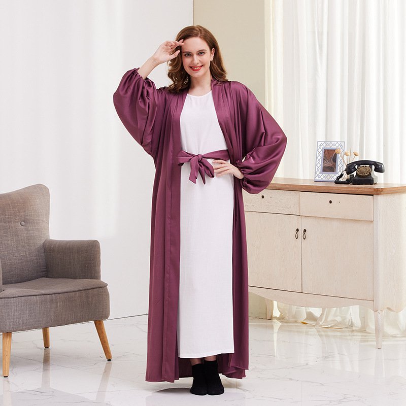 Heidi-Mode | Puffärmel Offene Abaya Kleid für Muslimische Frauen