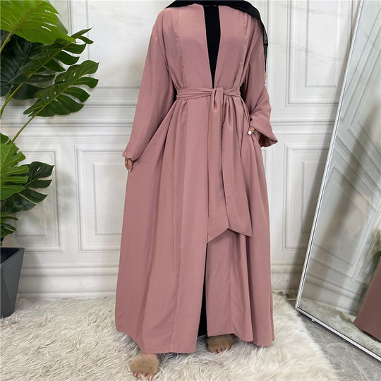 Heidi-Mode | mit Taschen 11 Farboptionen Kimono Strickjacke Offene Abaya Kleid für Muslime Frauen