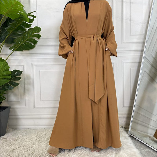 Heidi-Mode | mit Taschen 11 Farboptionen Kimono Strickjacke Offene Abaya Kleid für Muslime Frauen