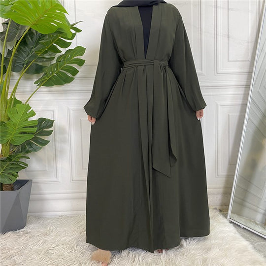 Heidi-Mode | mit Taschen 11 Farboptionen Kimono Strickjacke Offene Abaya Kleid für Muslime Frauen