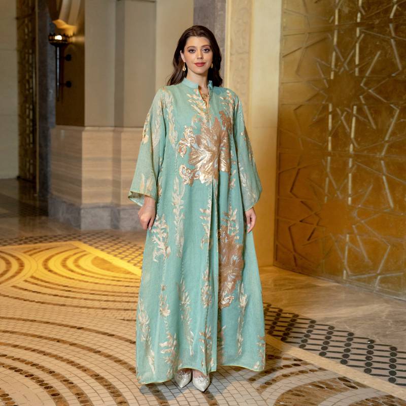 Heidi-Mode | Eid Luxus Kaftan Kaftan Kleid Jalabiya mit Pailletten Bestickt