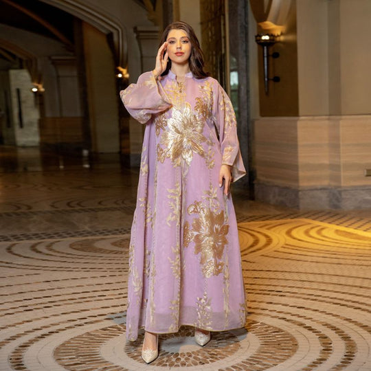 Heidi-Mode | Eid Luxus Kaftan Kaftan Kleid Jalabiya mit Pailletten Bestickt