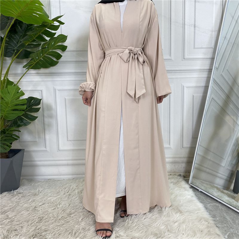 Heidi-Mode | mit Taschen 11 Farboptionen Kimono Strickjacke Offene Abaya Kleid für Muslime Frauen