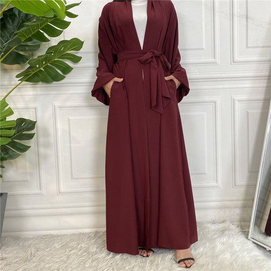 Heidi-Mode | mit Taschen 11 Farboptionen Kimono Strickjacke Offene Abaya Kleid für Muslime Frauen