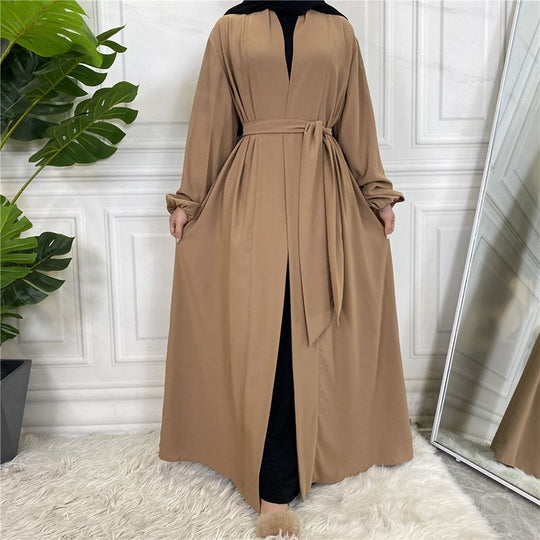 Heidi-Mode | mit Taschen 11 Farboptionen Kimono Strickjacke Offene Abaya Kleid für Muslime Frauen