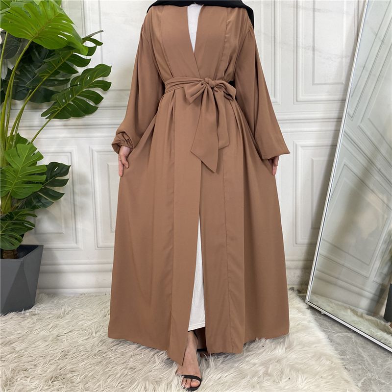 Heidi-Mode | mit Taschen 11 Farboptionen Kimono Strickjacke Offene Abaya Kleid für Muslime Frauen