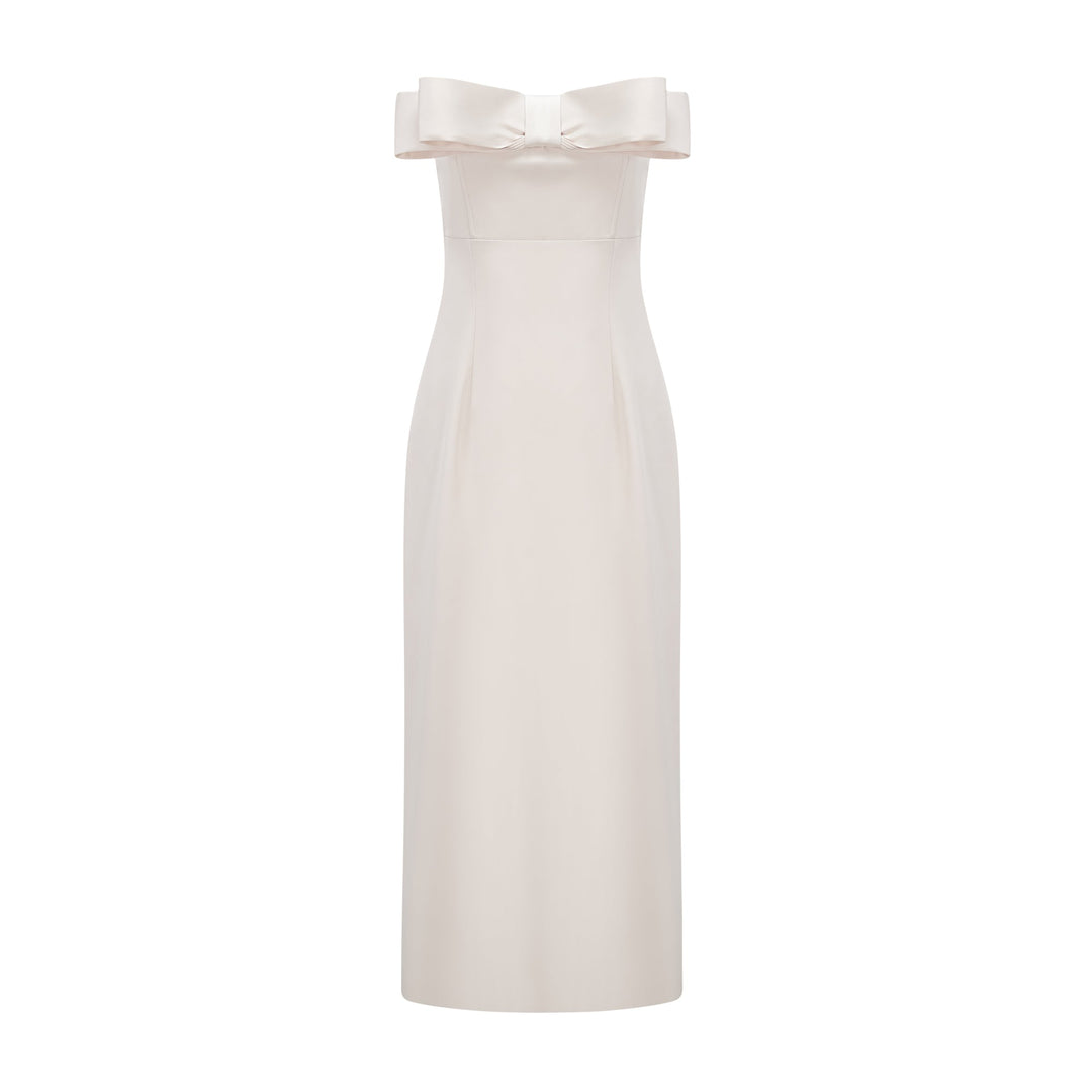 Heidi-Mode | Bogen Detail Off Shoulder Kleid