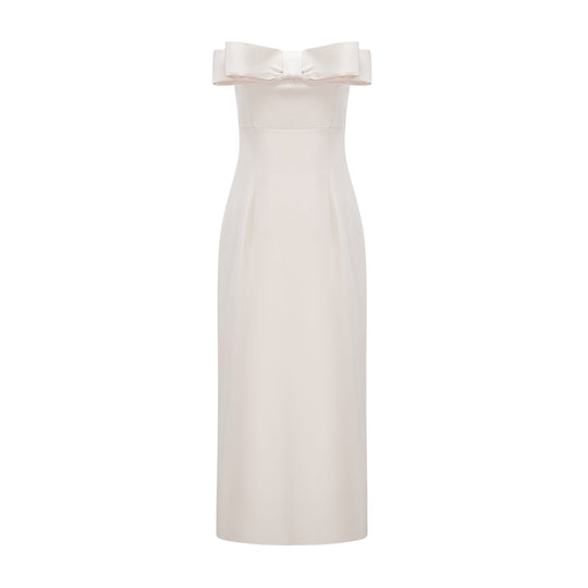 Heidi-Mode | Bogen Detail Off Shoulder Kleid