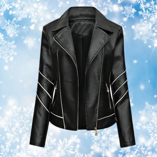 Heidi-Mode | Echtes Schaffell Asymmetrische Slim Fit Motorrad jacke