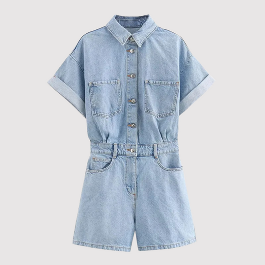 Damenmode Denim Kurzer Jumpsuit