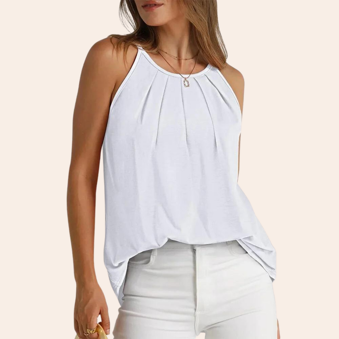 Ärmelloses Sommerbluse | Festliche Bluse für Damen