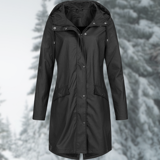 Heidi-Mode | Wasserdichte Parka mit Kapuze Damen Regenjacke mit Praktischen Taschen