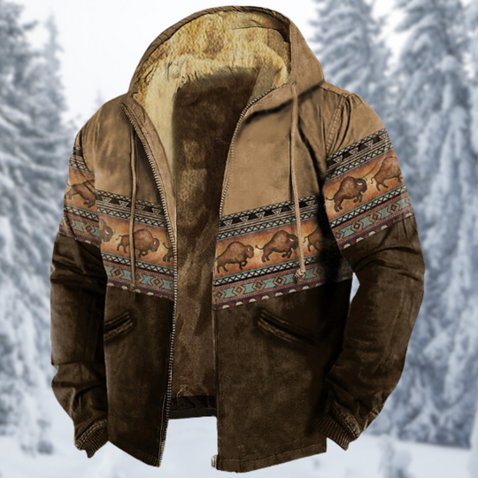 3D-gedruckte Fleecejacke mit Kapuze