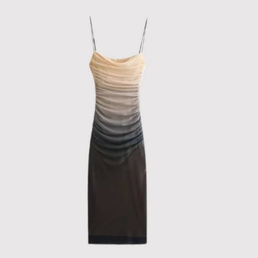 Heidi | Spaghetti-Träger-Kleid - Schwarze Farbe