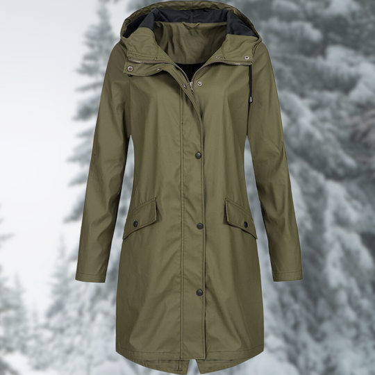 Heidi-Mode | Wasserdichte Parka mit Kapuze Damen Regenjacke mit Praktischen Taschen