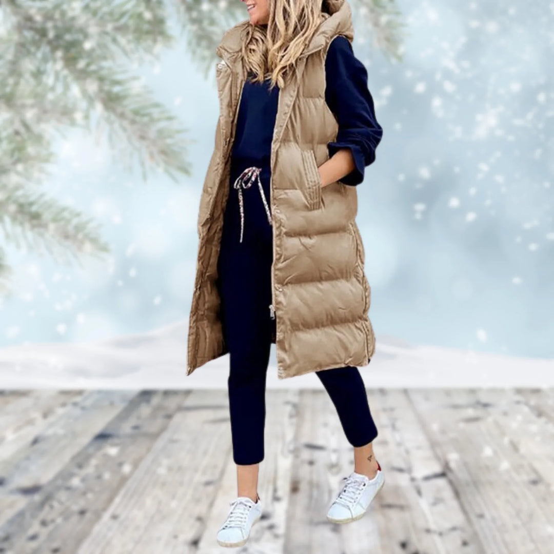 Heidi-Mode | Stylischer Armelloser Westenmantel mit Reißverschluss