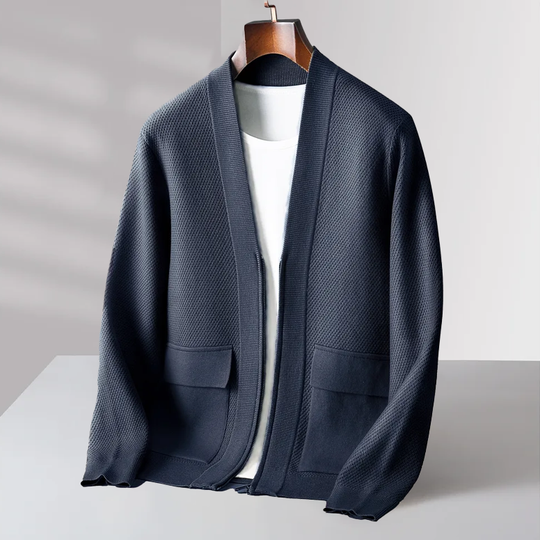 Heidi-Mode - Premium Winter Virgin Wool Quarter Zip Cardigan für Männer