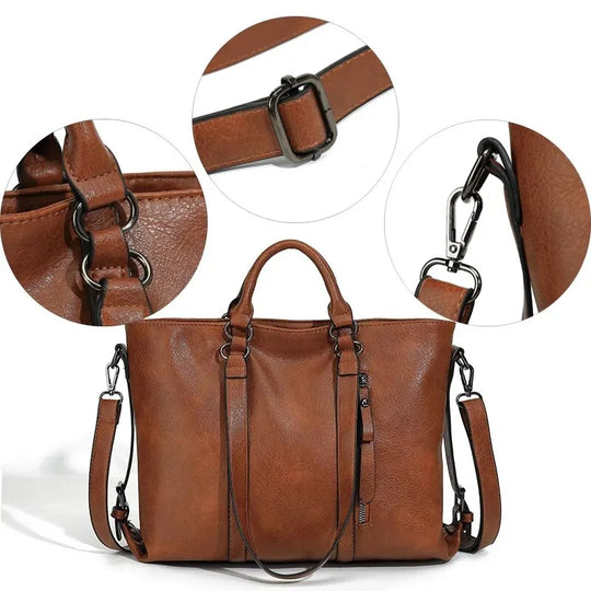Heidi-Mode | Vintage Tote Tasche für Frauen Große Kapazität Handtasche Designer Handtasche Vintage Umhängetasche Marken Handtasche