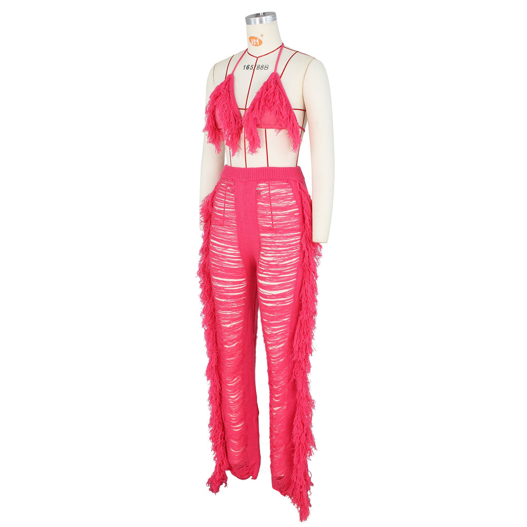 Heidi-Mode | Gestrickte Halterlose Bh- und Hosen-Sets