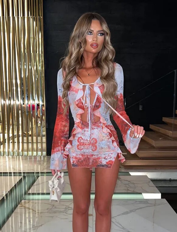 Heidi-Mode | Gedrucktes Volant Strandkleid