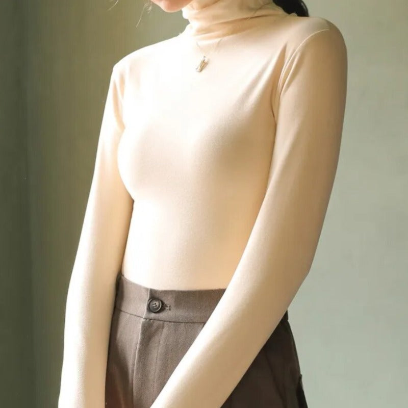 Heidi-Mode - Samt Rollkragenpullover für Frauen