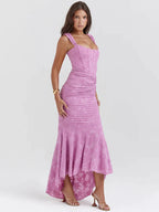 Heidi-Mode | Gerafftes Korsettkleid mit Tiefem Saum